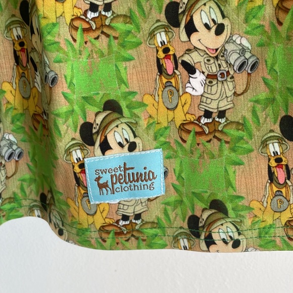 NWOT Sweet Petunia Clothing Walt Disney World Mickey & Pluto Safari Dress Sz 14 - Picture 7 of 9